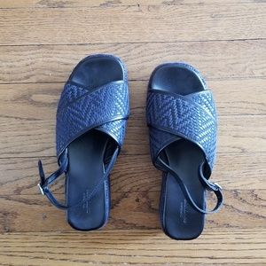 Platform sandals black and navy